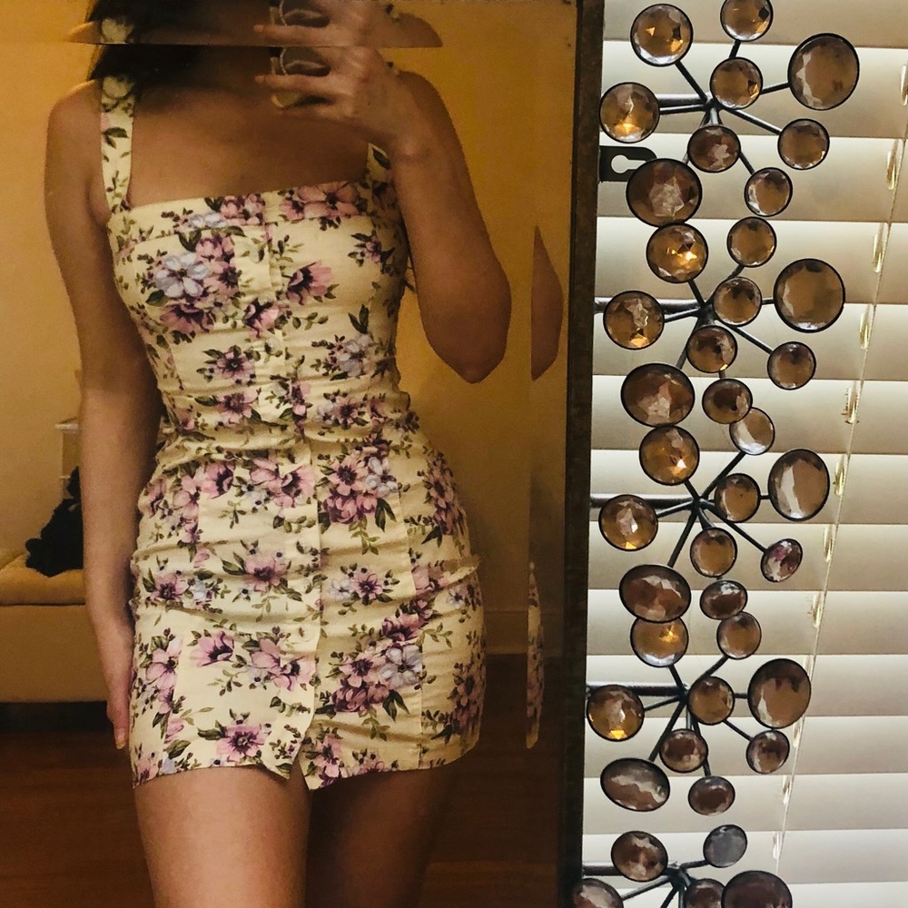 Floral yellow dress